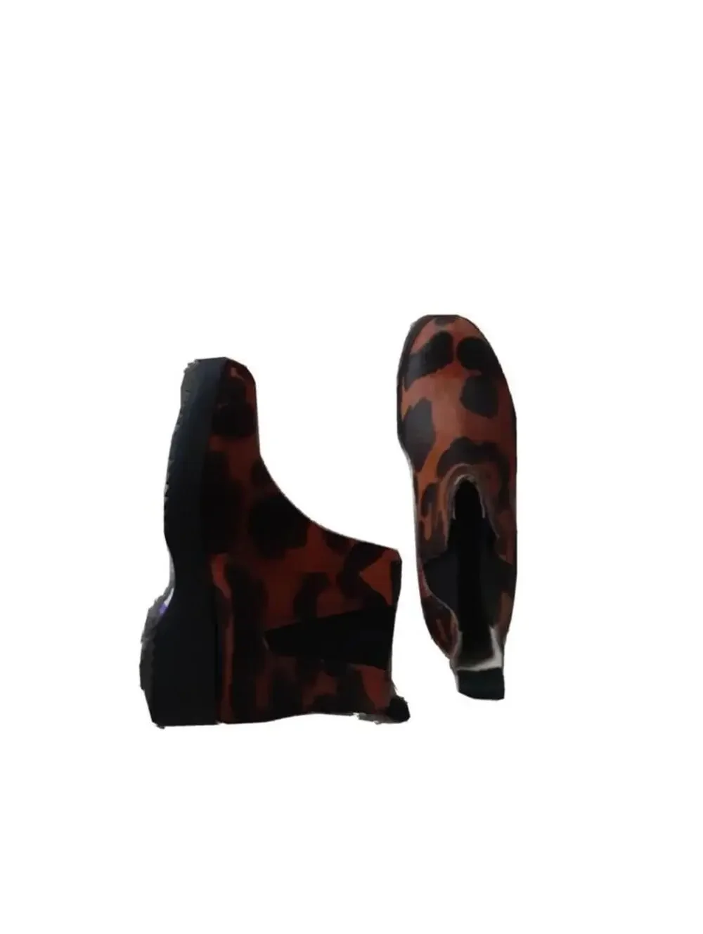 $179 NEW Louise Et Cie Women's Zareb Leopard Cow Hair Fur Platform Boots Sz 7